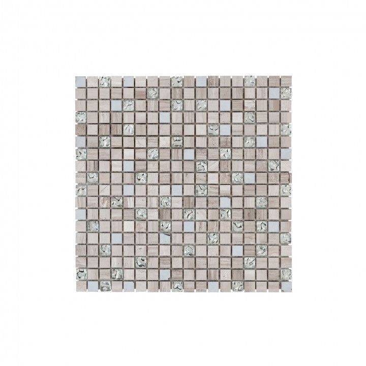 Pierre Naturelle / Verre Gris Clair 30x30 Pierre Naturelle / Verre Gris Clair 30x30