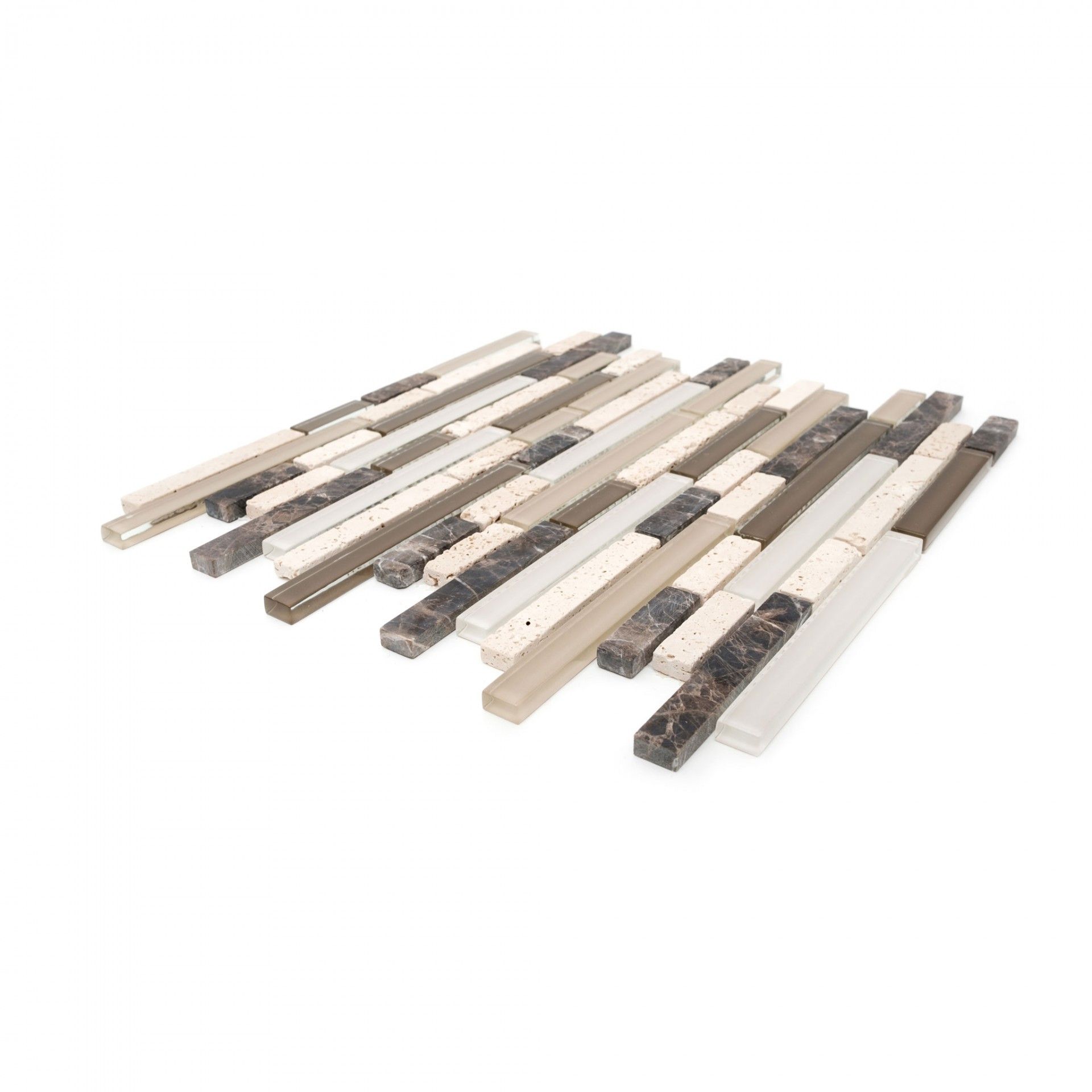 Natural Stone / Beige Glass / Brown 30x30