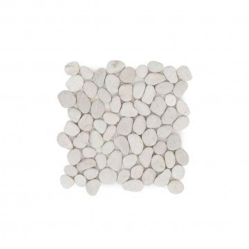 Mosaico de mármol blanco guijarro 30x30 Mosaico de mármol blanco guijarro 30x30