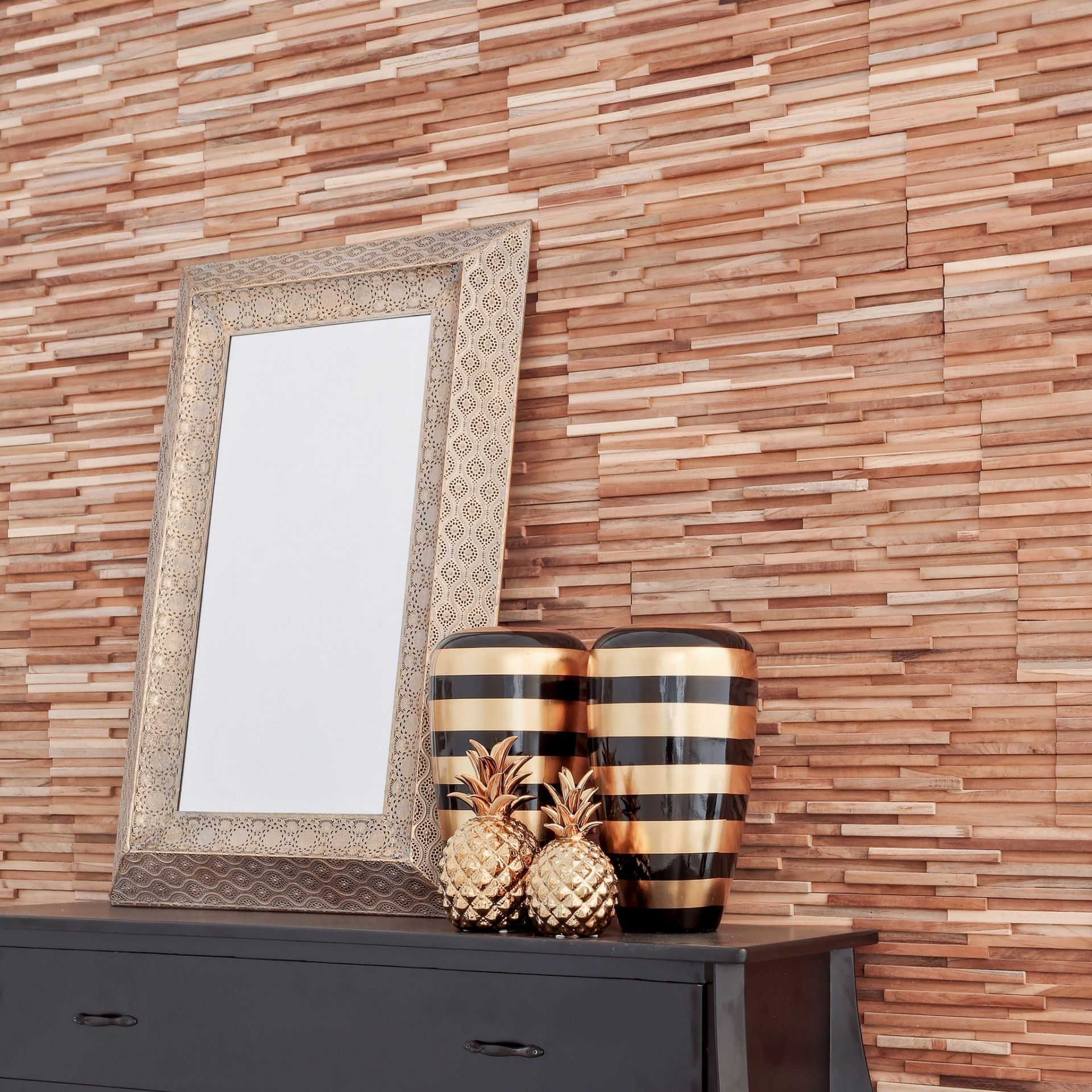 Decorative Panel Teak Rectangles 06