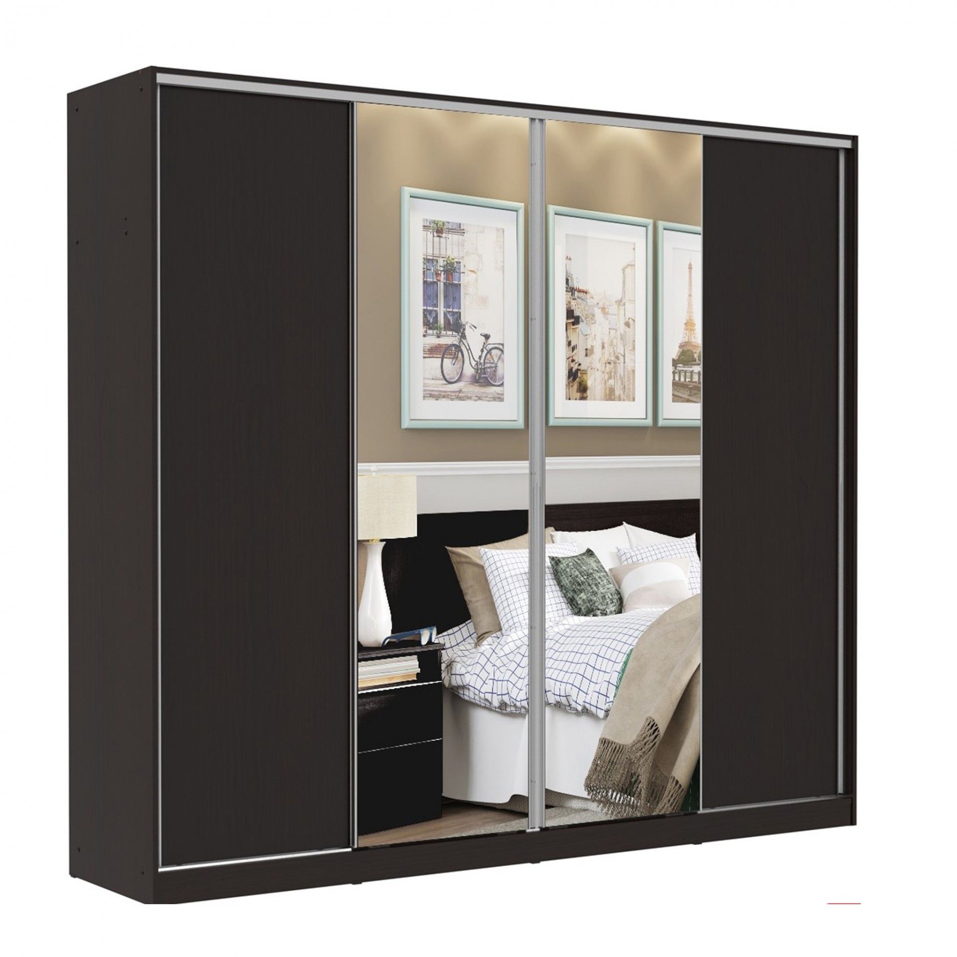 Teckno Wardrobe (4 Sliding Doors)