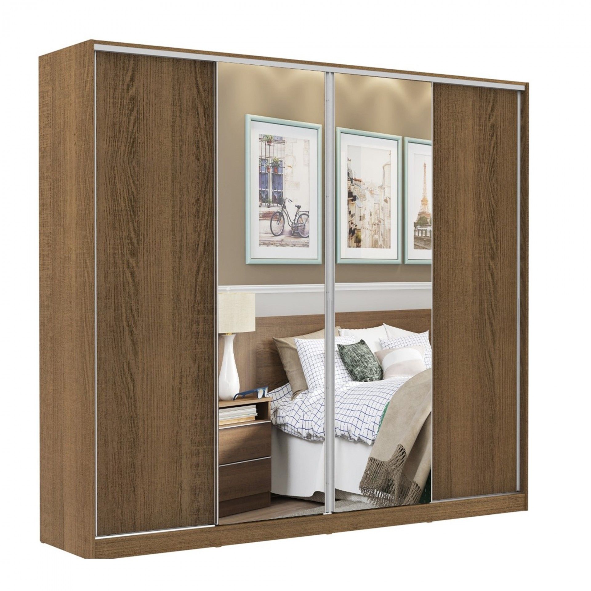 Teckno Wardrobe (4 Sliding Doors)