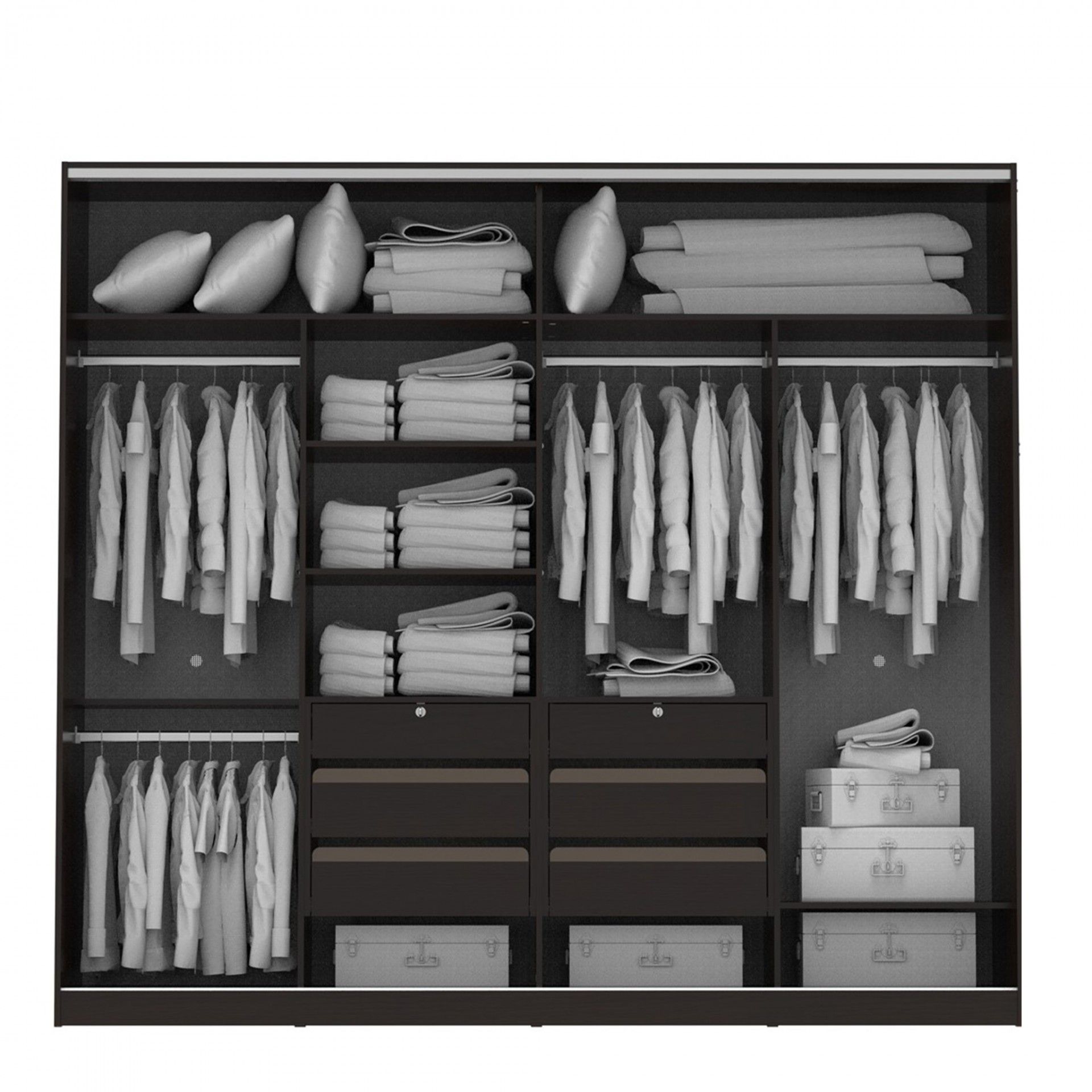Teckno Wardrobe (4 Sliding Doors)