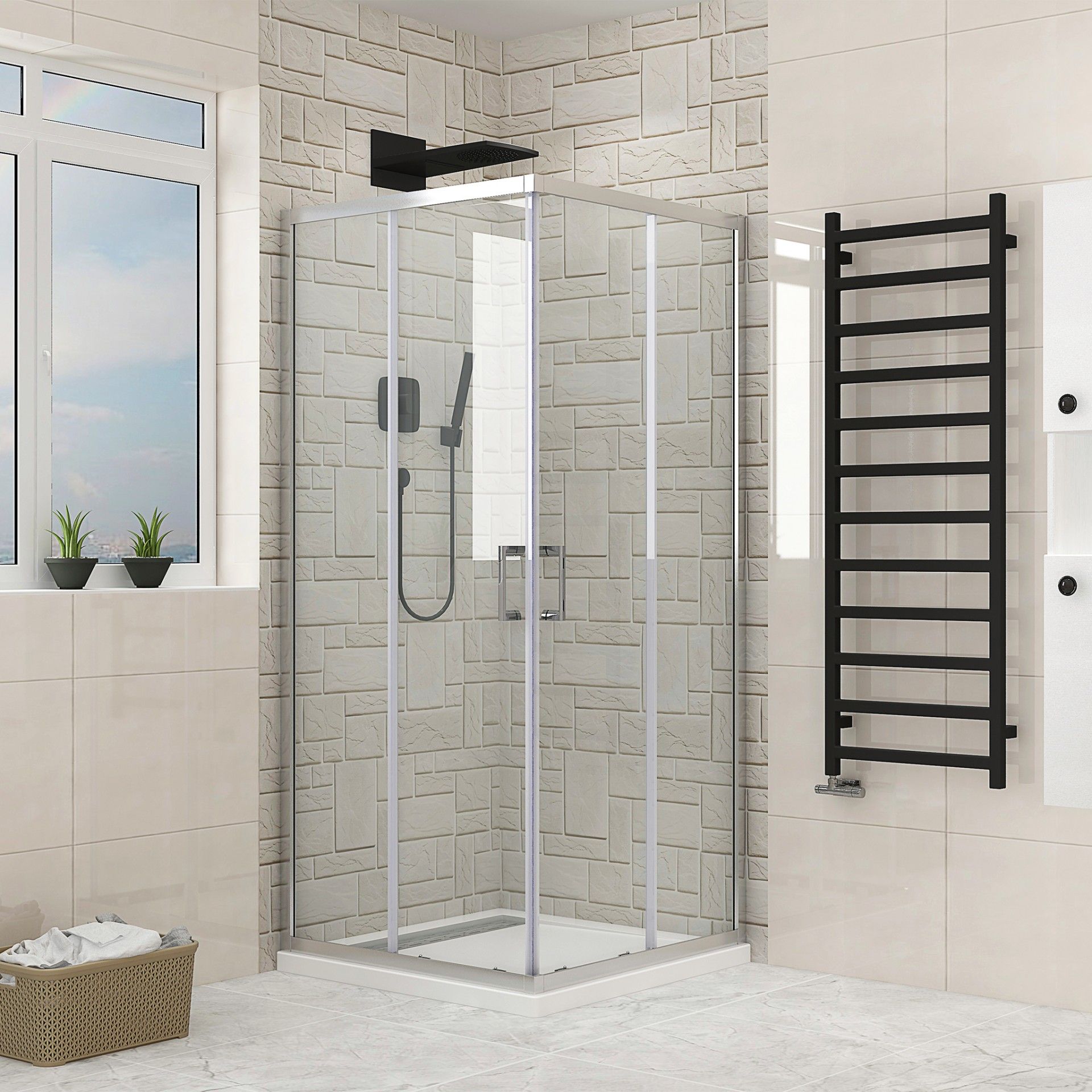 Front Mezzo Shower Module (1 Fixed + 1 Sliding)