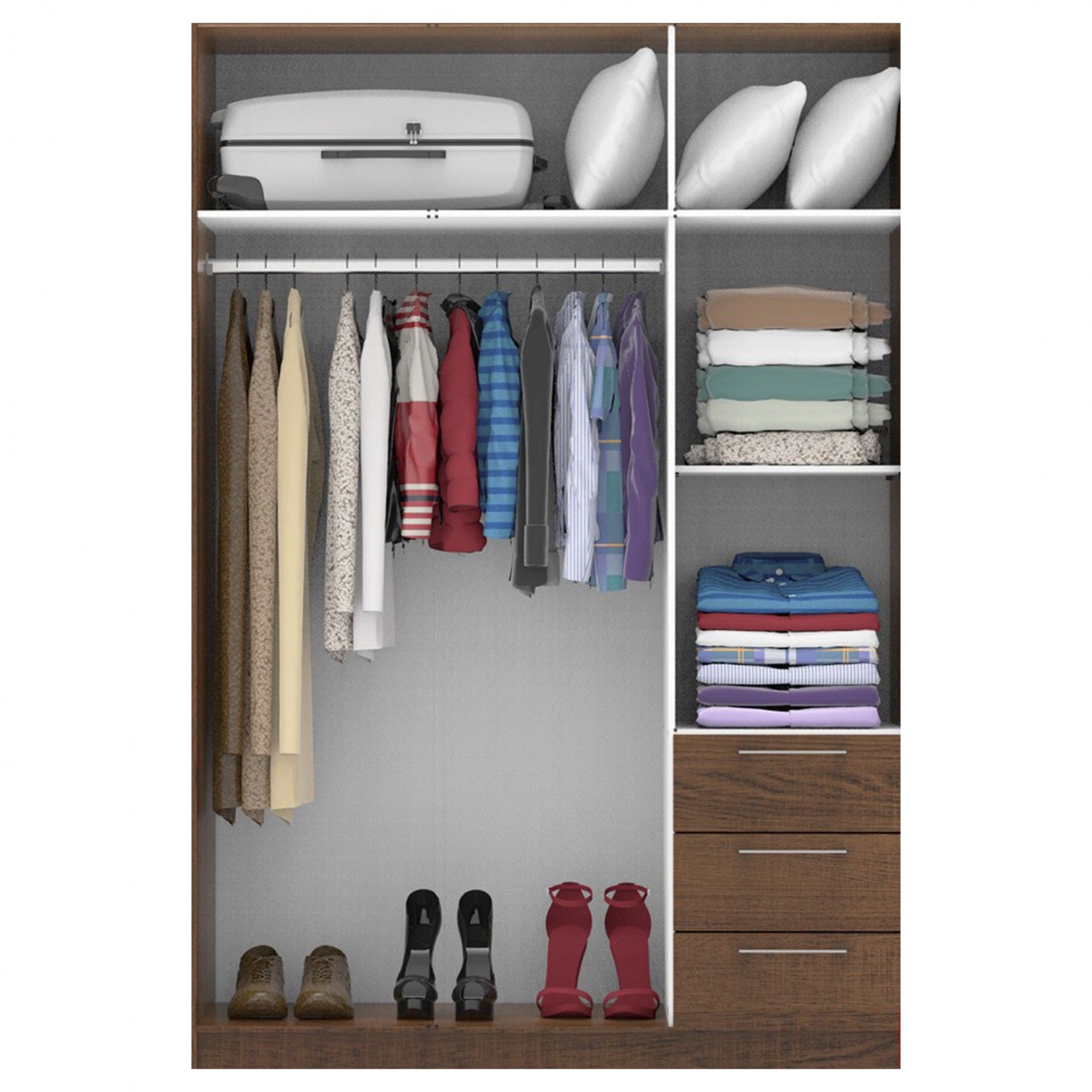Teckno Wardrobe (6 Doors + 3 Drawers)