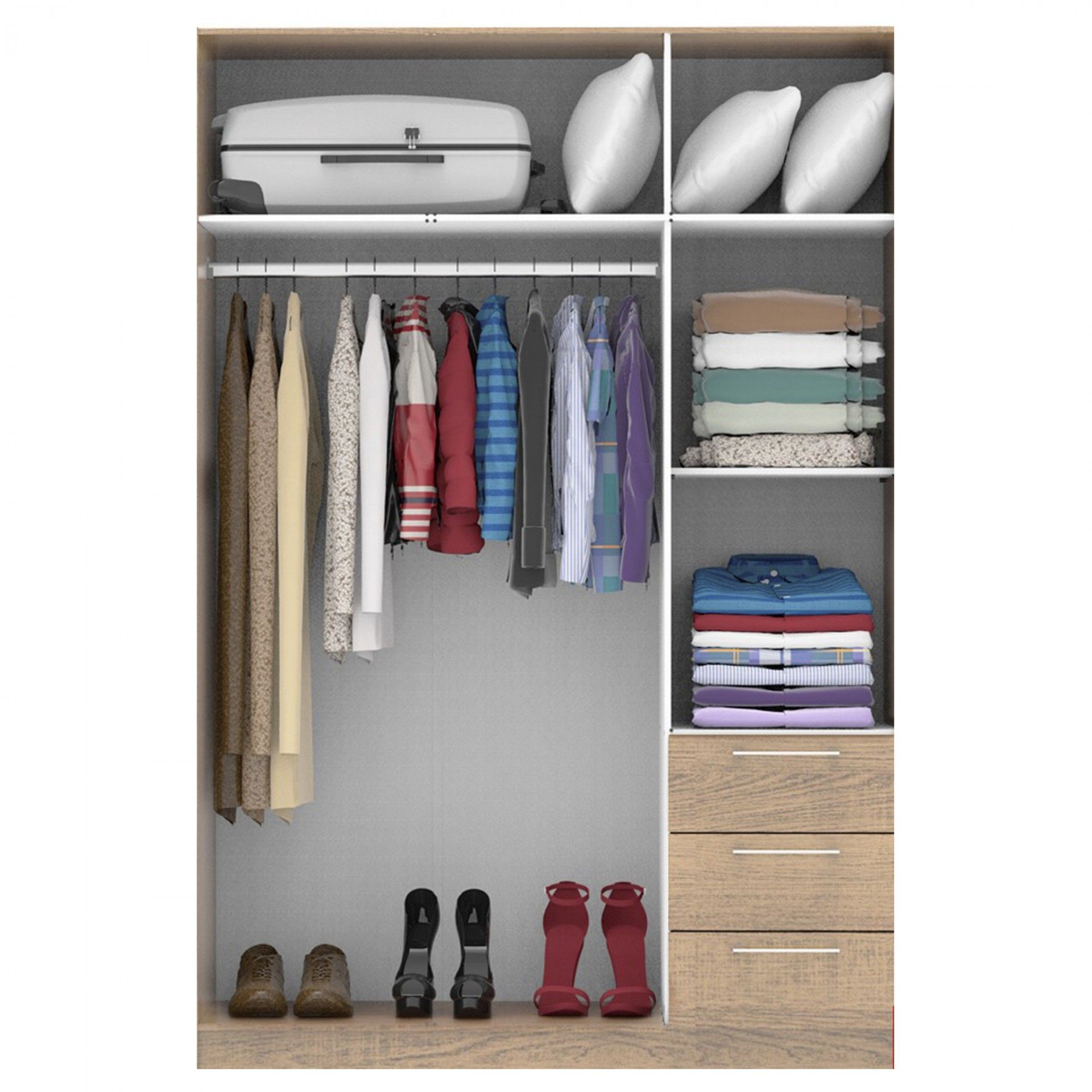 Teckno Wardrobe (6 Doors + 3 Drawers)