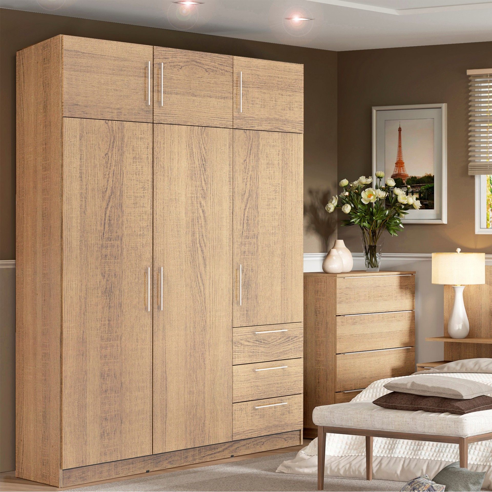 Teckno Wardrobe (6 Doors + 3 Drawers)