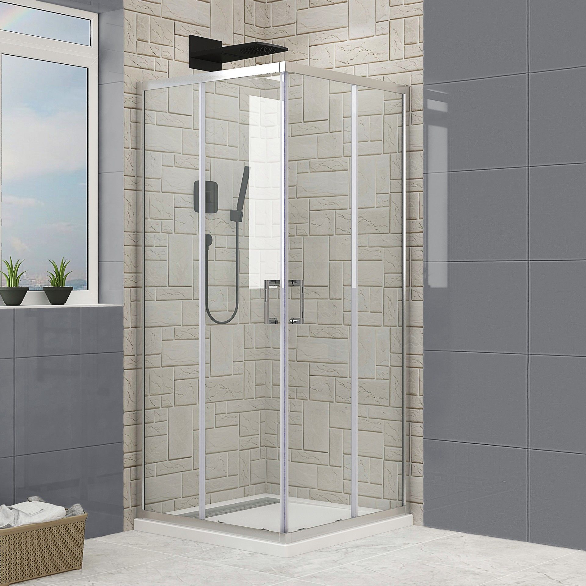 Front Mezzo Shower Module (1 Fixed + 1 Sliding)