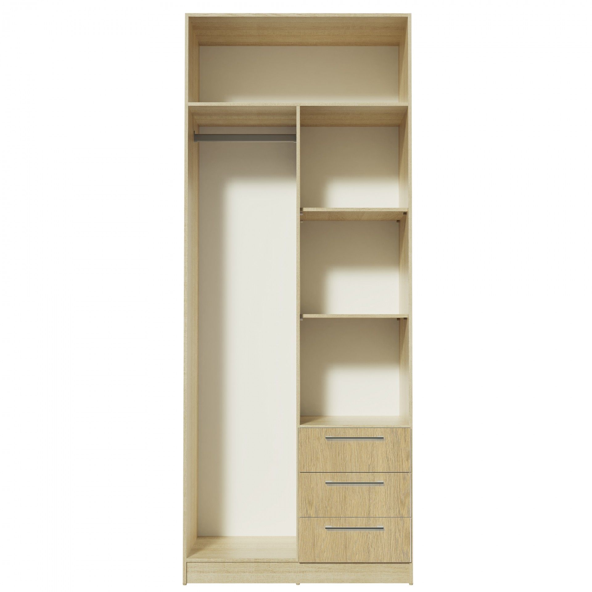 Teckno Wardrobe (2 Doors + 3 Drawers)