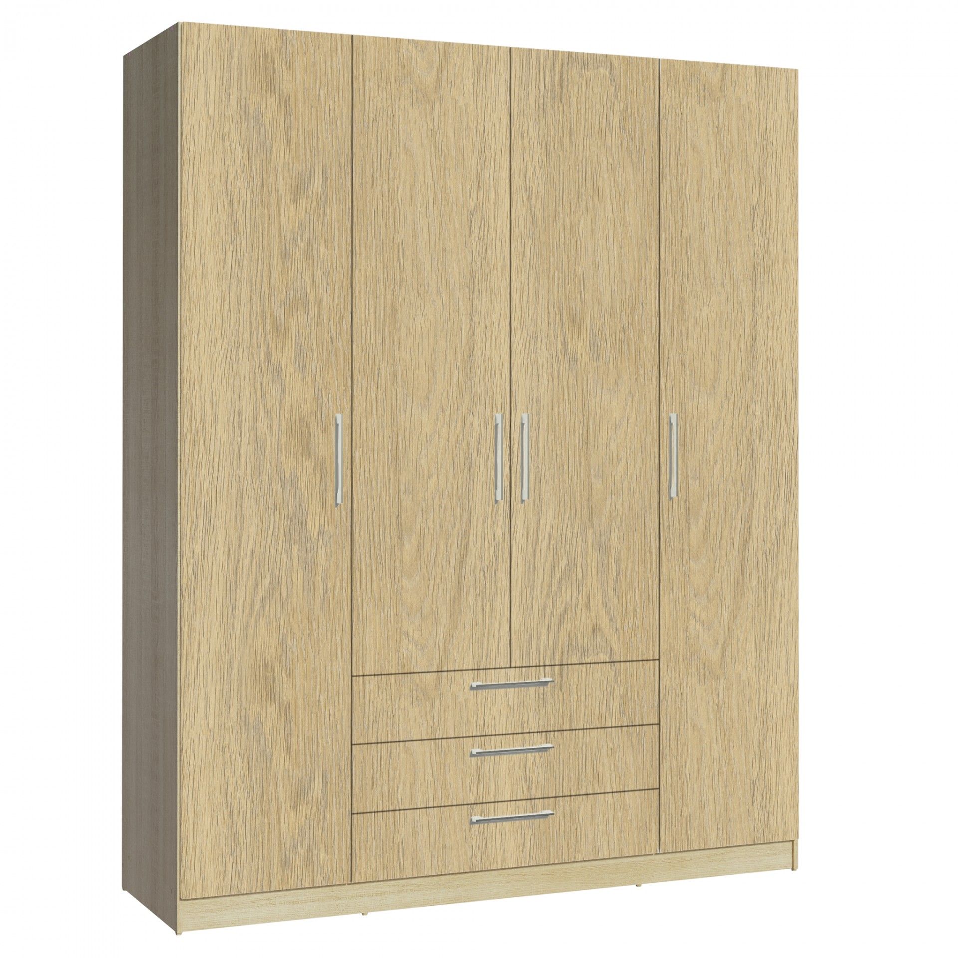 Teckno Wardrobe (4 Doors + 3 Drawers)