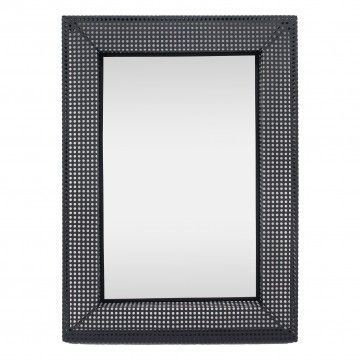 Espejo rectangular con marco perforado Espejo rectangular con marco perforado