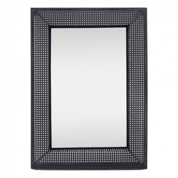 Espejo rectangular con marco perforado