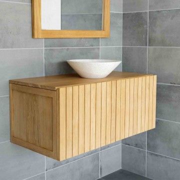 Armoire de salle de bain suspendue avec lavabo en Ritan Armoire de salle de bain suspendue avec lavabo en Ritan