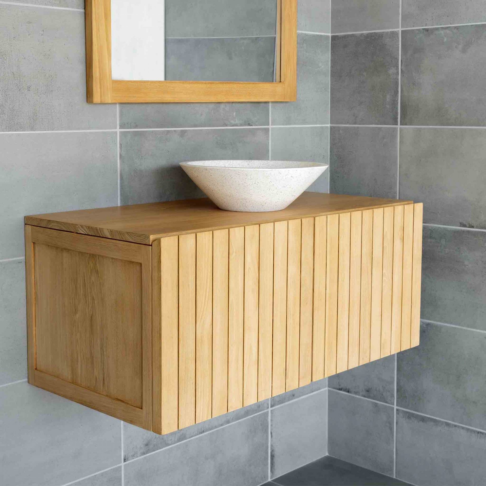 Armoire de salle de bain suspendue avec lavabo en Ritan