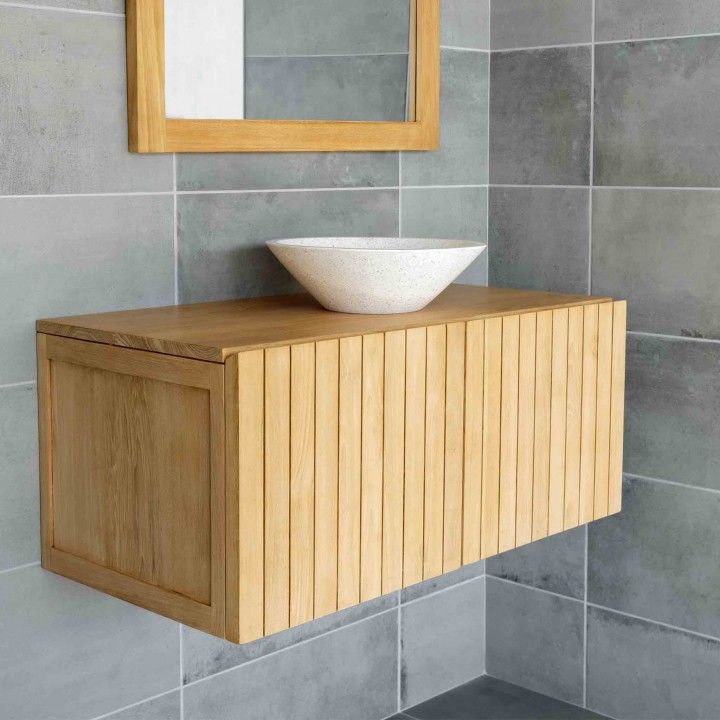 Armoire de salle de bain suspendue avec lavabo en Ritan Armoire de salle de bain suspendue avec lavabo en Ritan