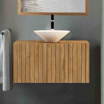Armoire de salle de bain suspendue avec lavabo en Ritan Armoire de salle de bain suspendue avec lavabo en Ritan