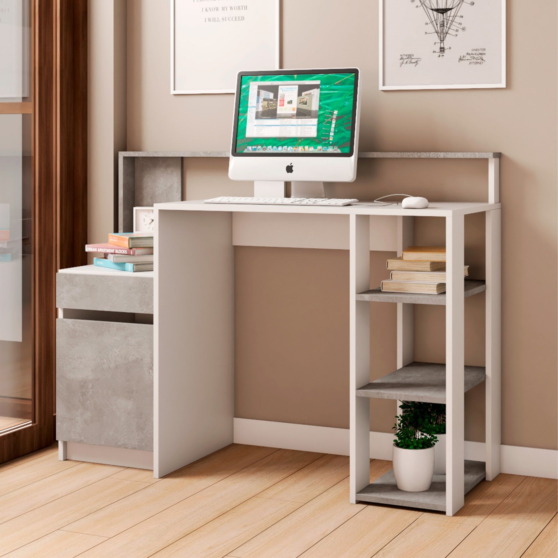 Florida Desk with Drawer Block