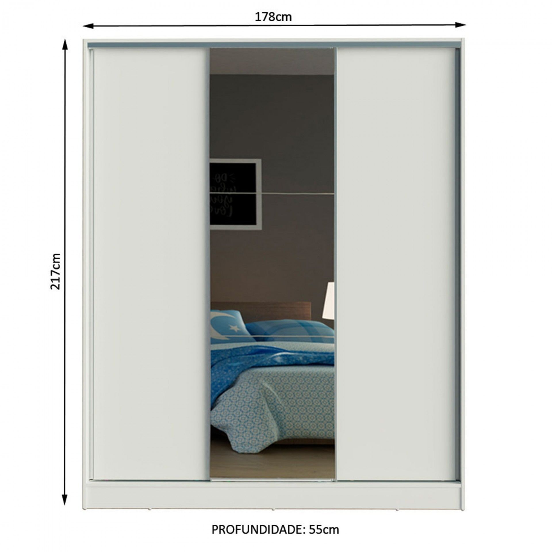 Teckno Wardrobe (3 Sliding Doors)