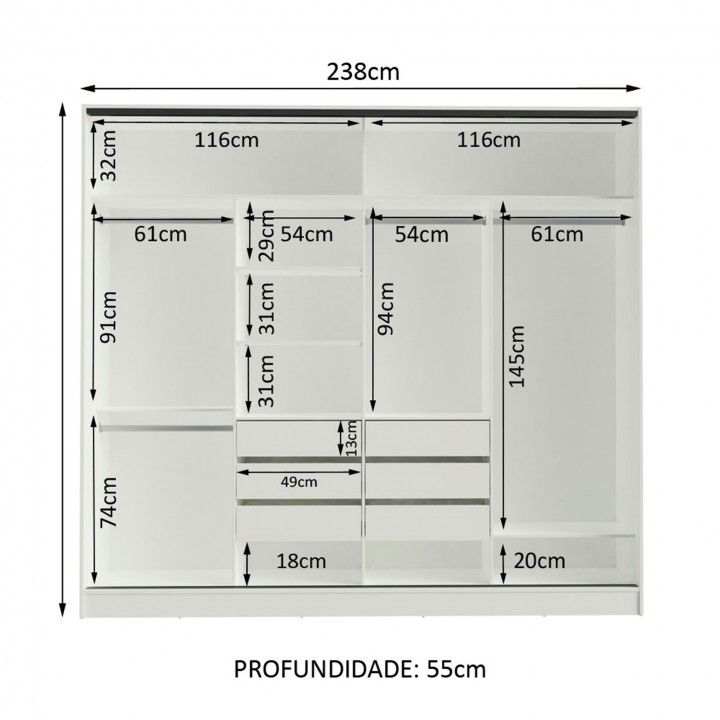 Armario Teckno (4 Puertas Correderas) Armario Teckno (4 Puertas Correderas)