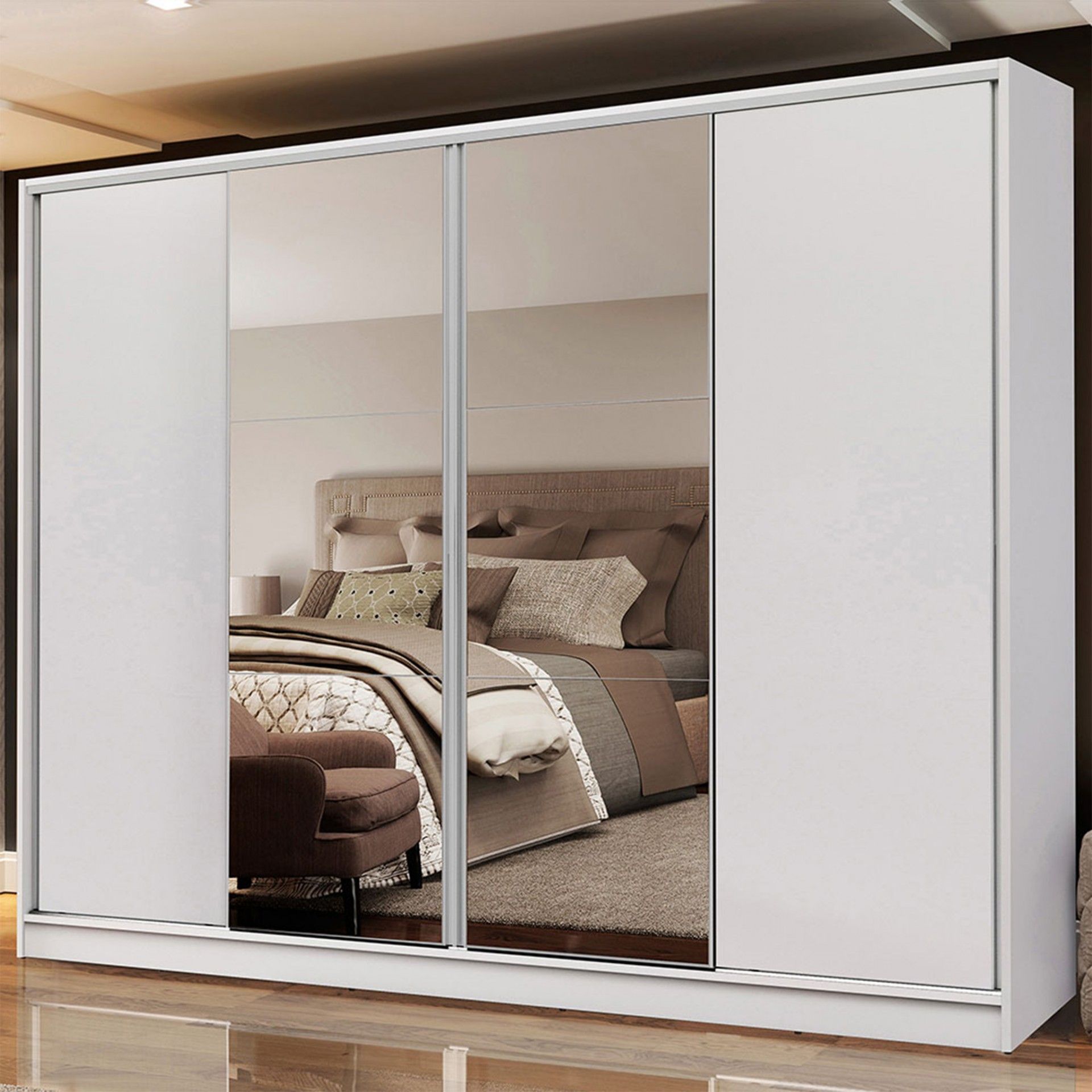 Teckno Wardrobe (4 Sliding Doors)