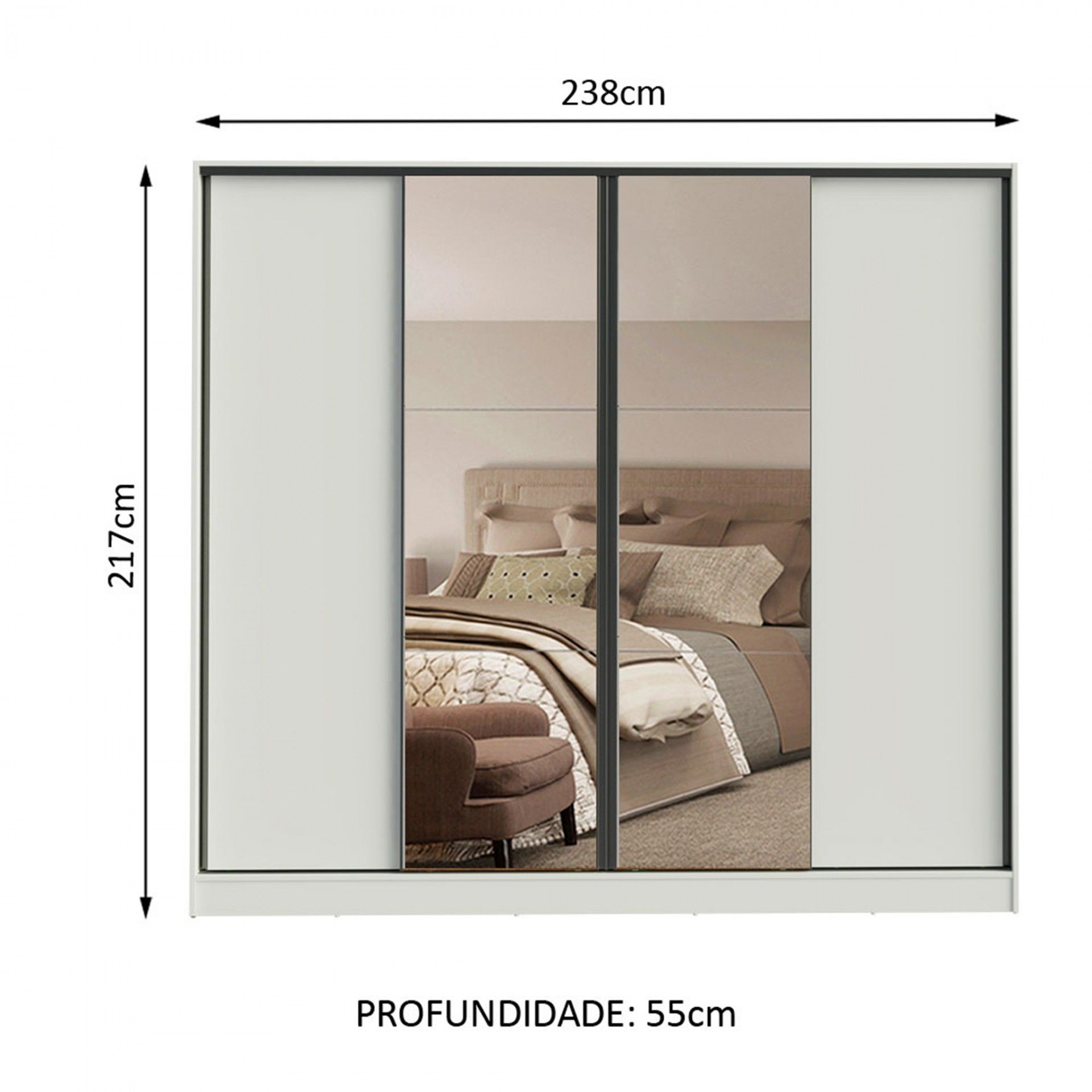 Teckno Wardrobe (4 Sliding Doors)
