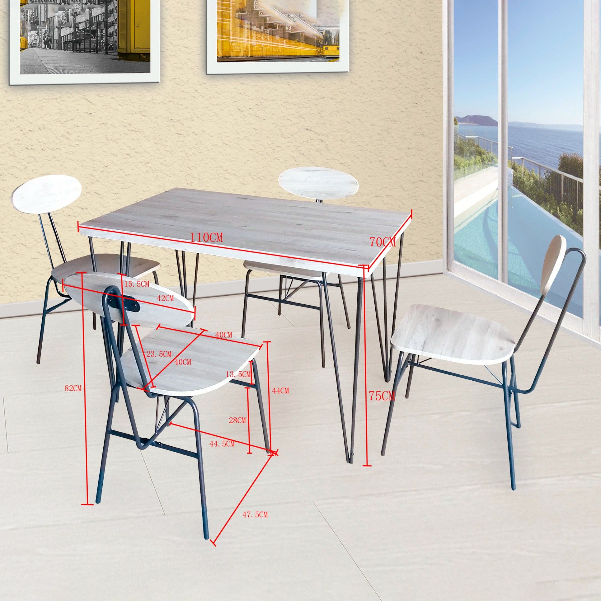 Madrid Table with 4 Chairs