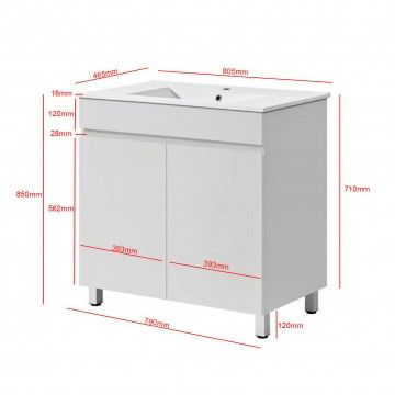 Meuble WC Key 80 avec lavabo Meuble WC Key 80 avec lavabo