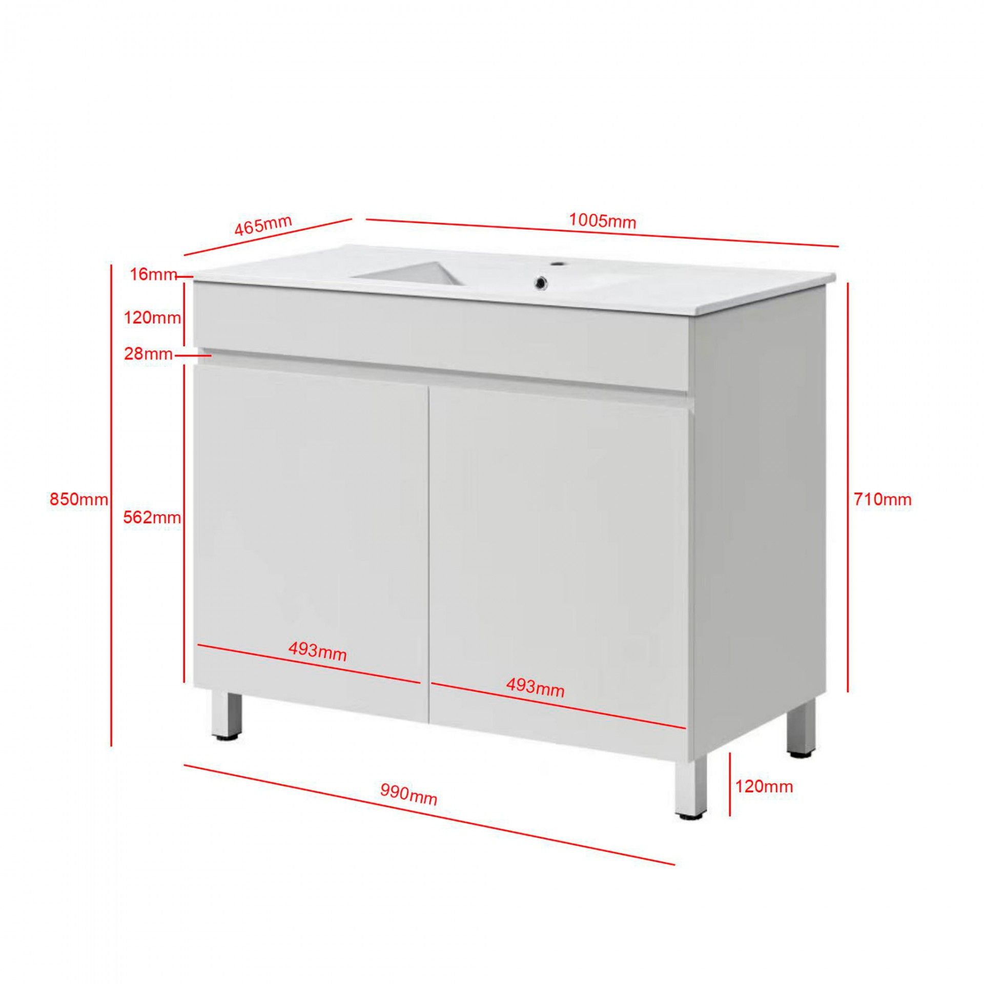 Meuble Key 100 WC avec lavabo