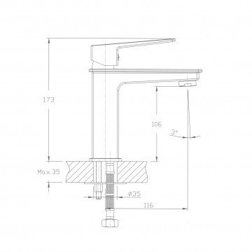 Iron washbasin mixer Iron washbasin mixer