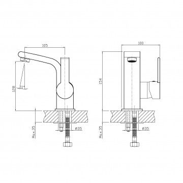Mezclador de lavabo Tulip Mezclador de lavabo Tulip