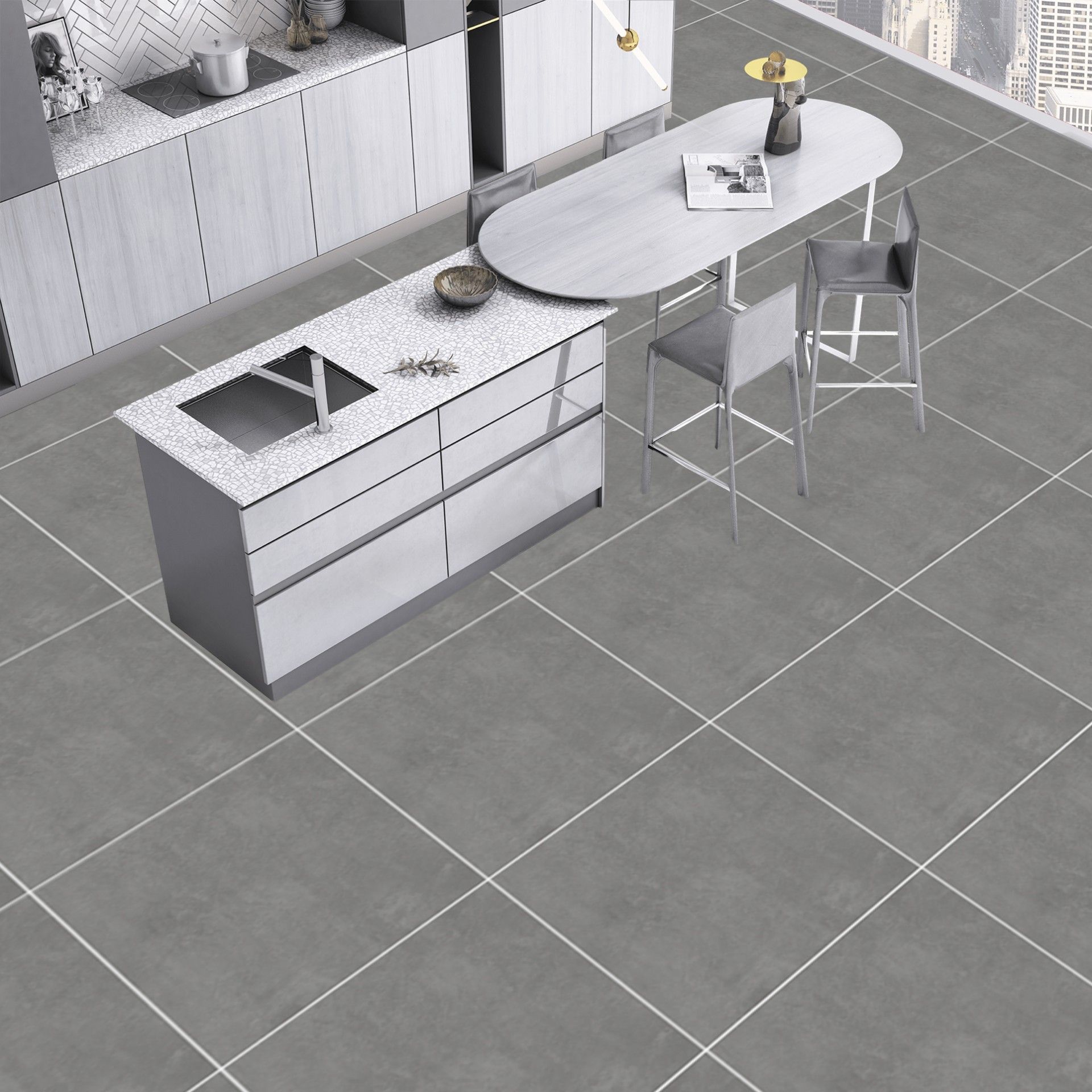 Rectified Porcelain Cool Gray Grafite 60x120