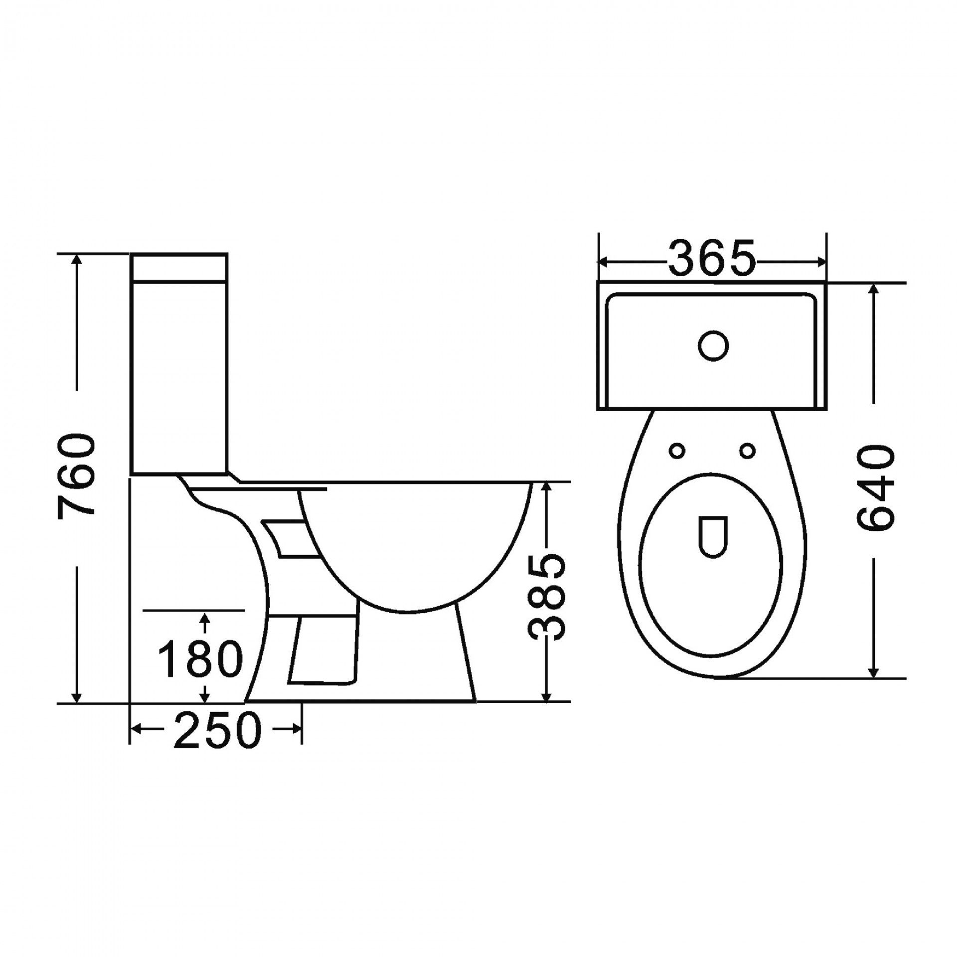 Bologna Compact Toilet with Tank and Soft Close Top