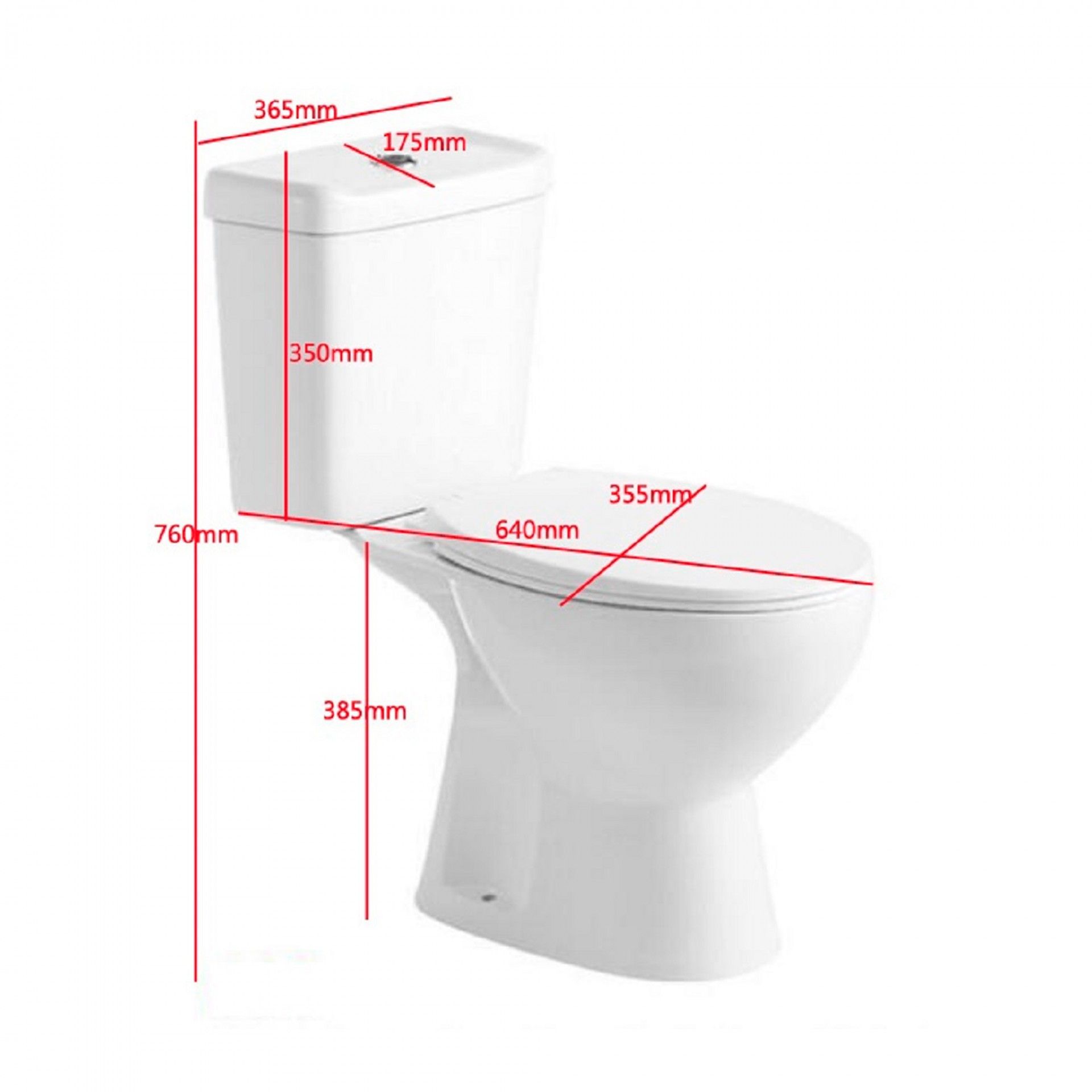 Bologna Compact Toilet with Tank and Soft Close Top