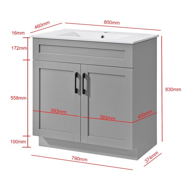 Lorena WC cabinet with washbasin Lorena WC cabinet with washbasin
