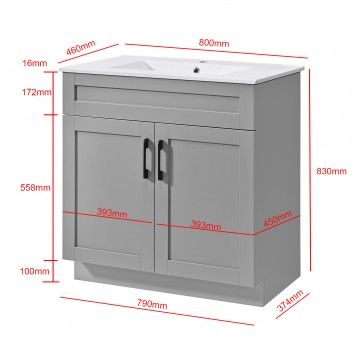 Lorena WC cabinet with washbasin Lorena WC cabinet with washbasin