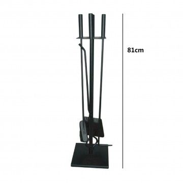 Set de Lareira Aktive 4 Peças Preto Set de Lareira Aktive 4 Peças Preto