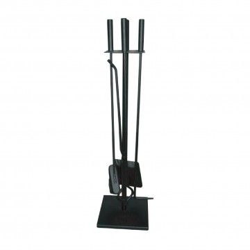Set de Lareira Aktive 4 Peças Preto Set de Lareira Aktive 4 Peças Preto