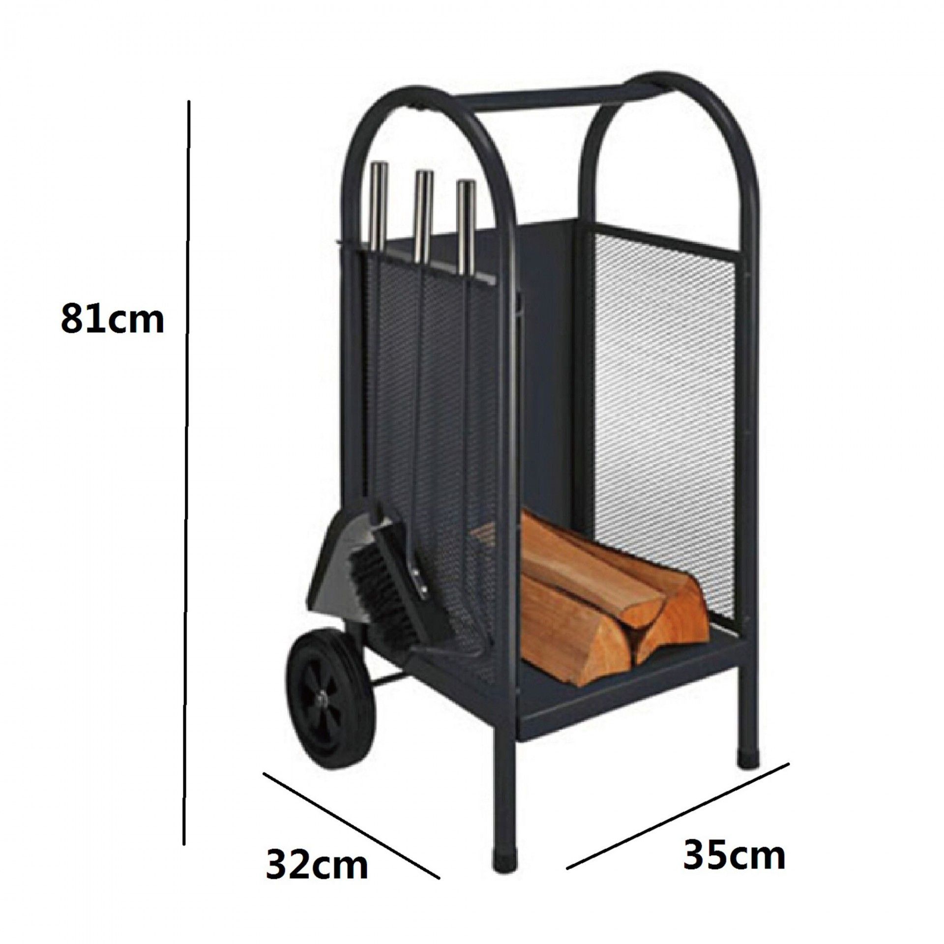 Suporte para Lenha Lux com Acessórios