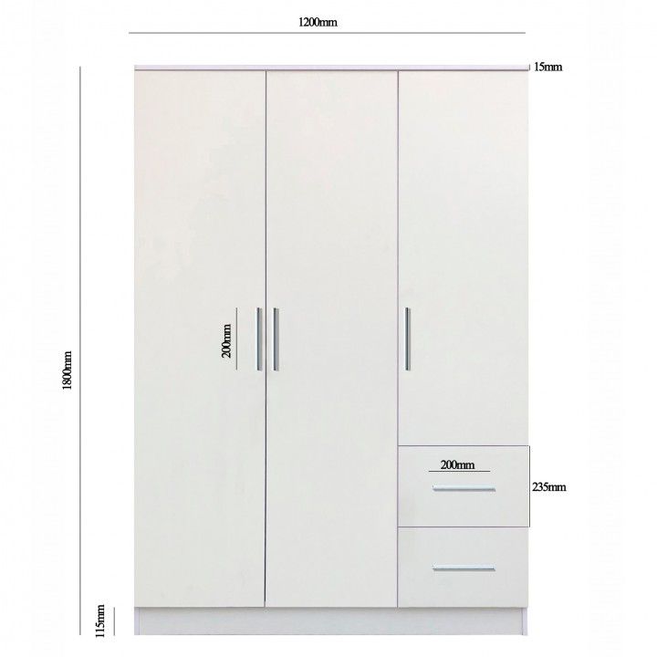 Roupeiro Space (3 Portas + 2 Gavetas)