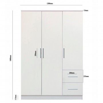 Roupeiro Space (3 Portas + 2 Gavetas) Roupeiro Space (3 Portas + 2 Gavetas)