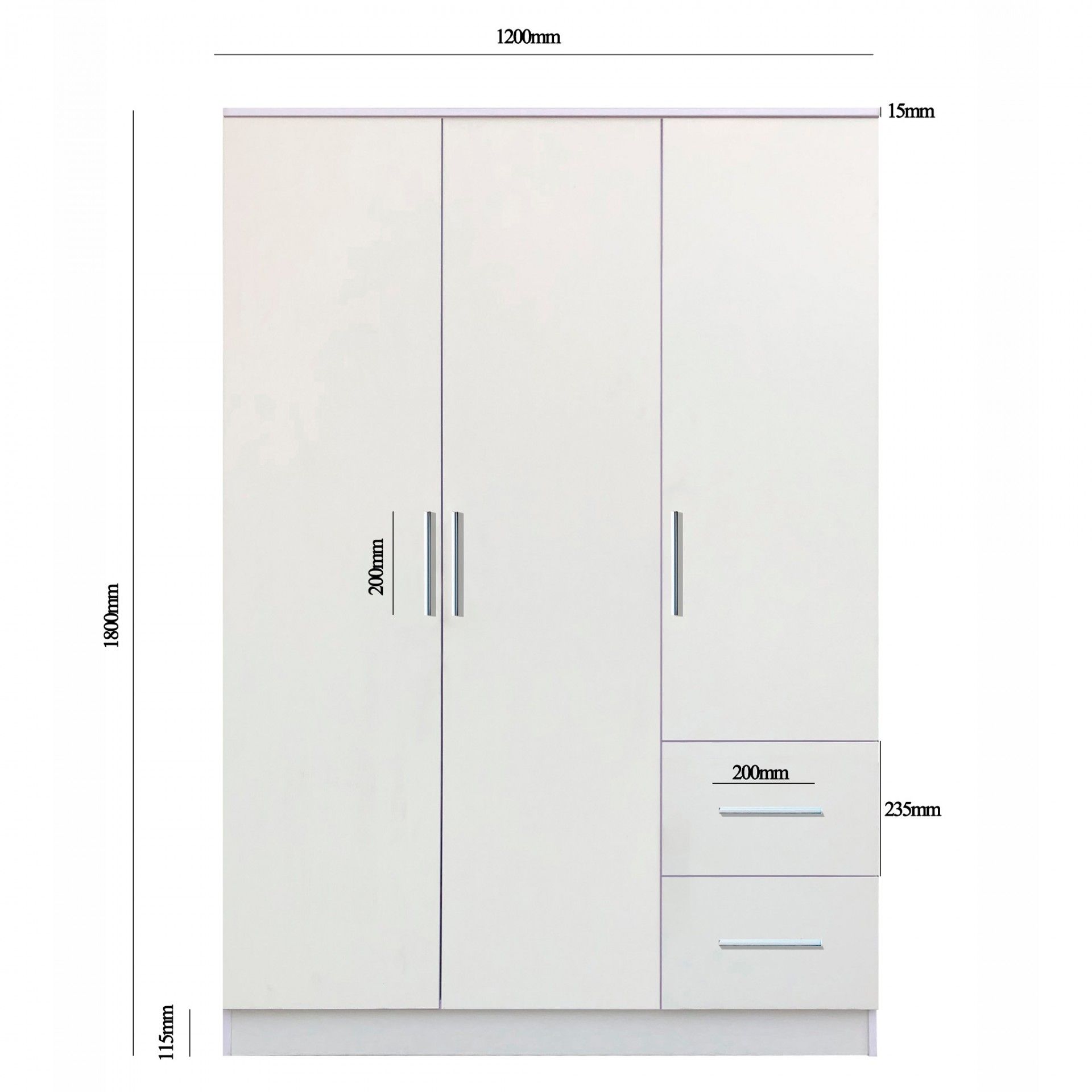 Roupeiro Space (3 Portas + 2 Gavetas)