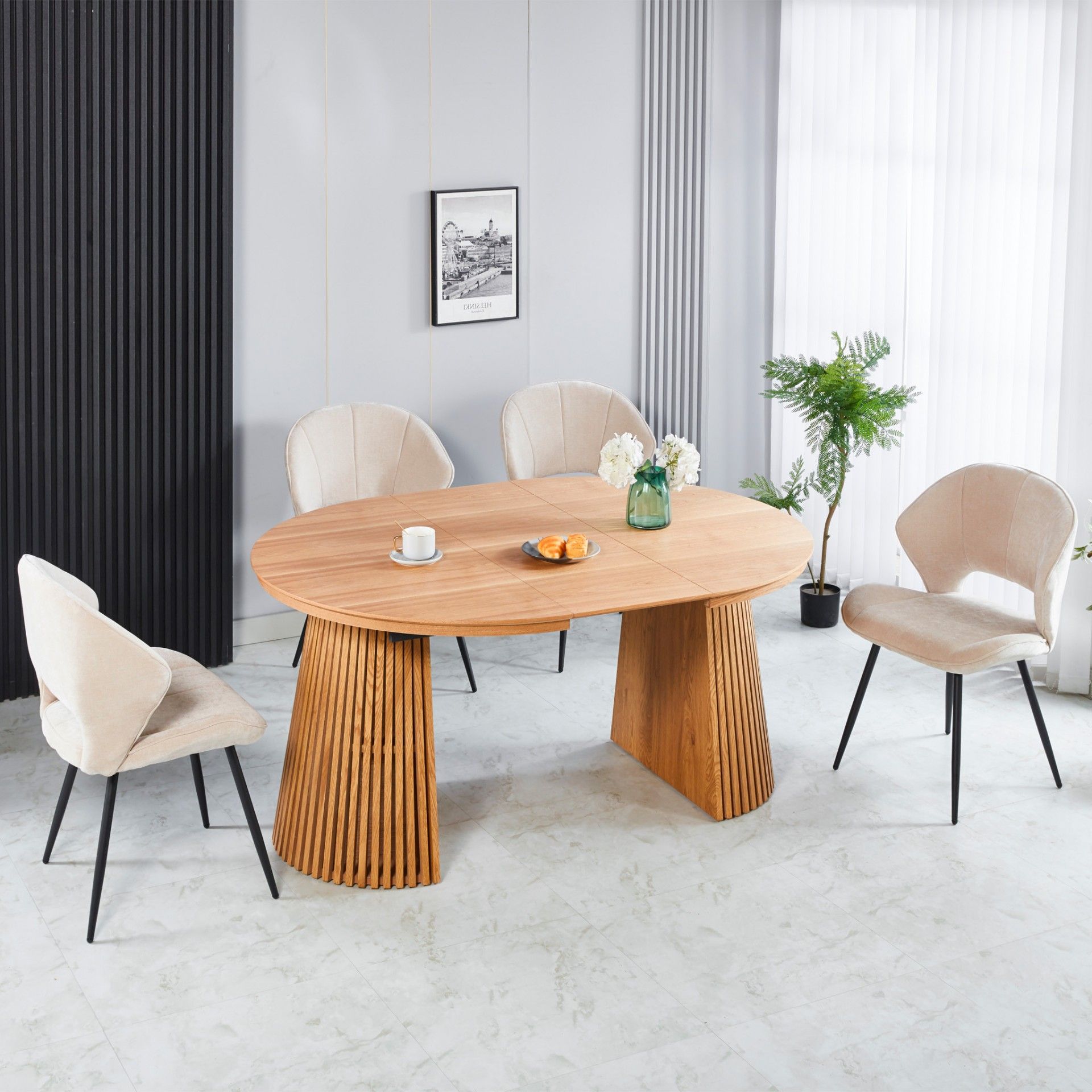 Mesa Oval Extensível Mura