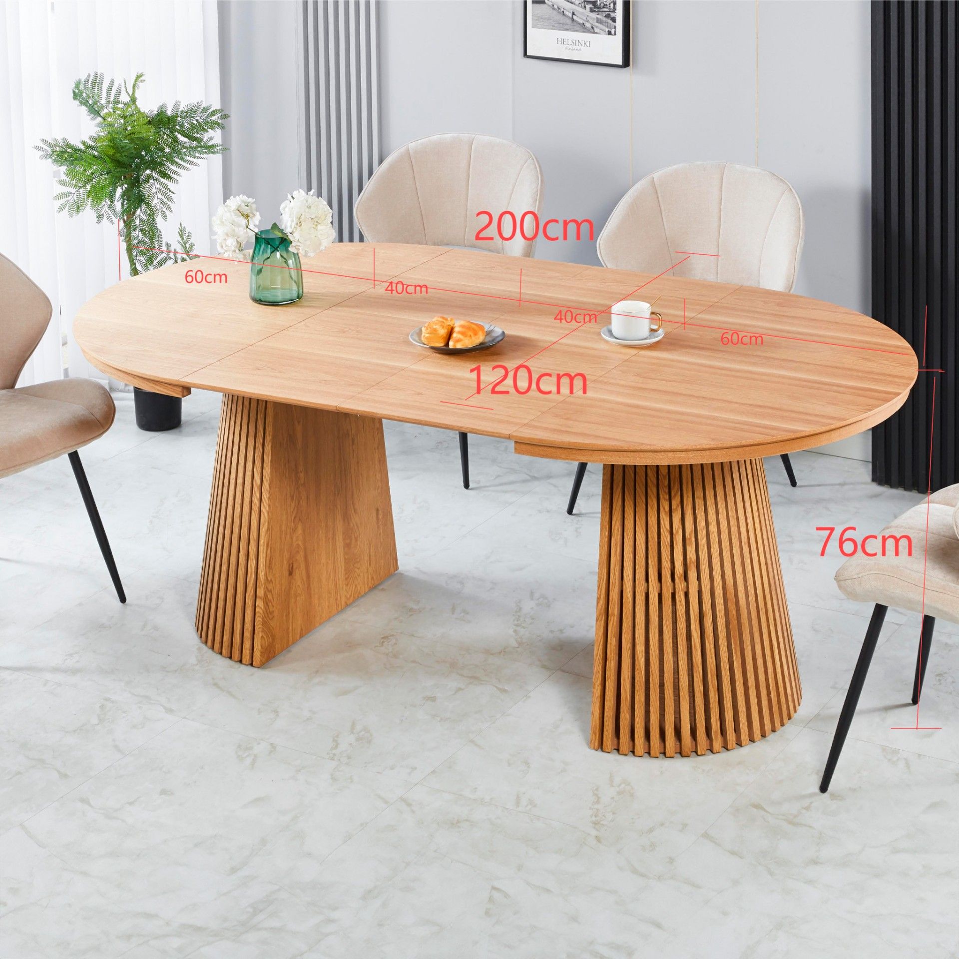 Mesa Oval Extensível Mura