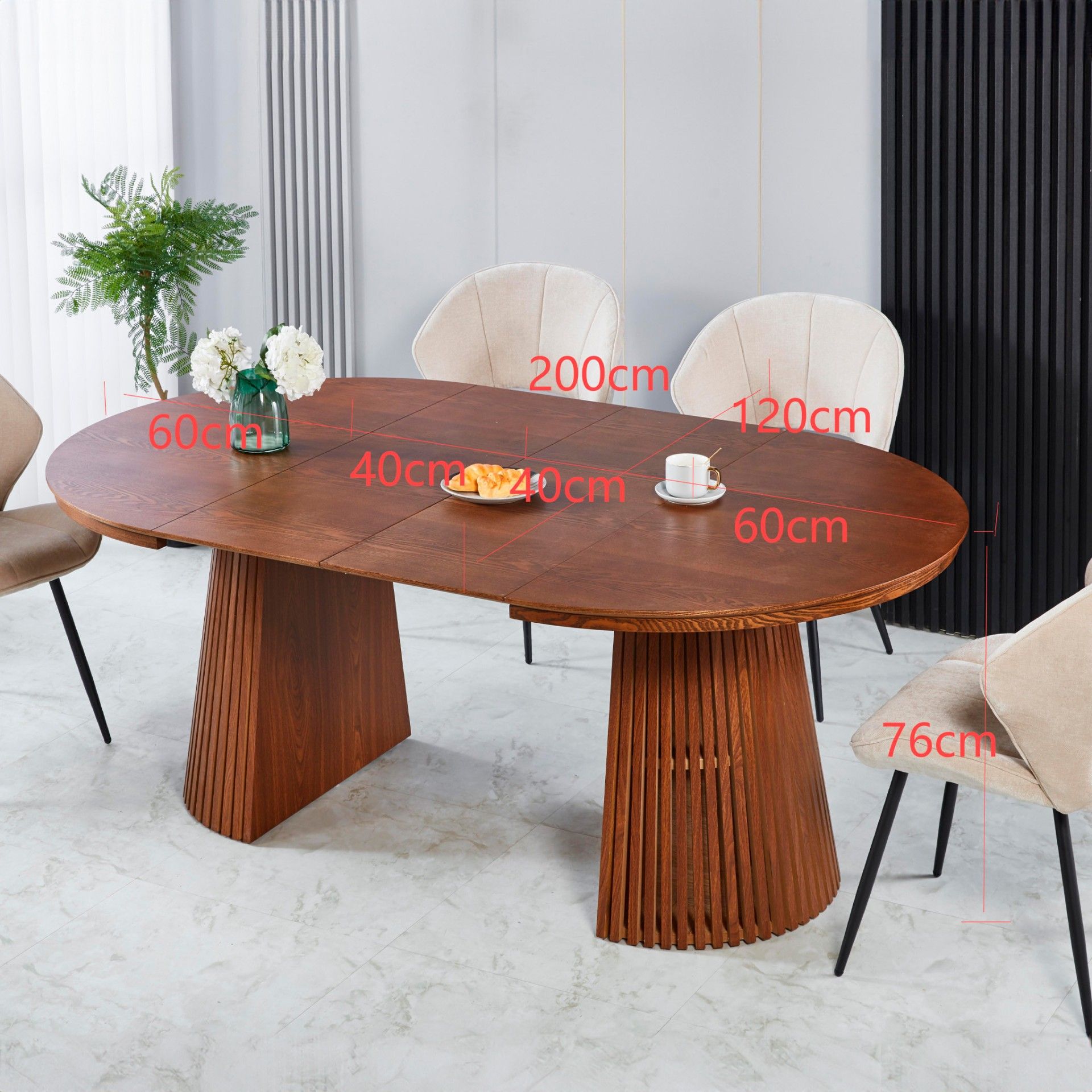 Mesa Oval Extensível Mura