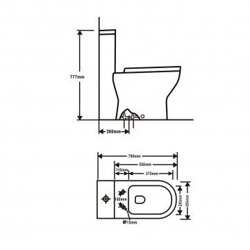 Sanita Monobloco Brescia com Tanque e Tampo Soft Close Sanita Monobloco Brescia com Tanque e Tampo Soft Close