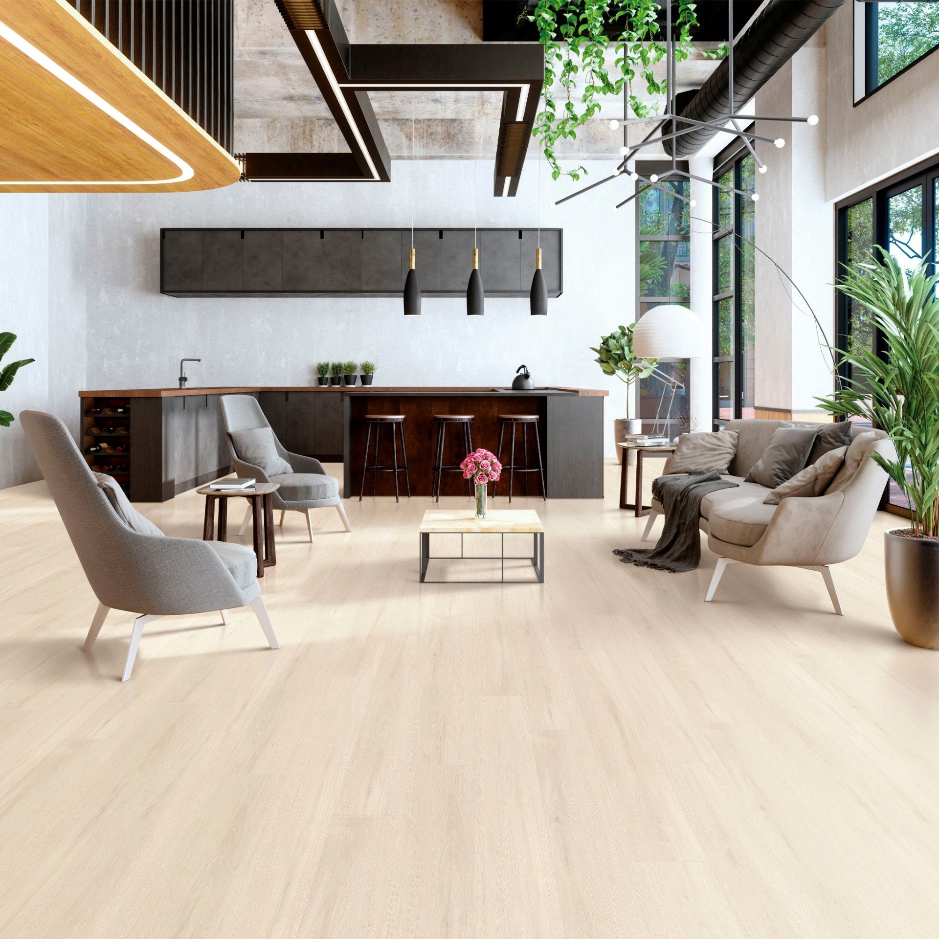 Pavimento Mineral à Prova de Água 1215x195x8mm