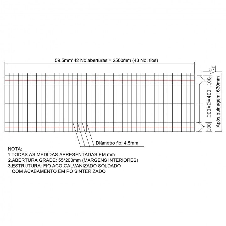 Painel de Rede Metálico Streightex Painel de Rede Metálico Streightex