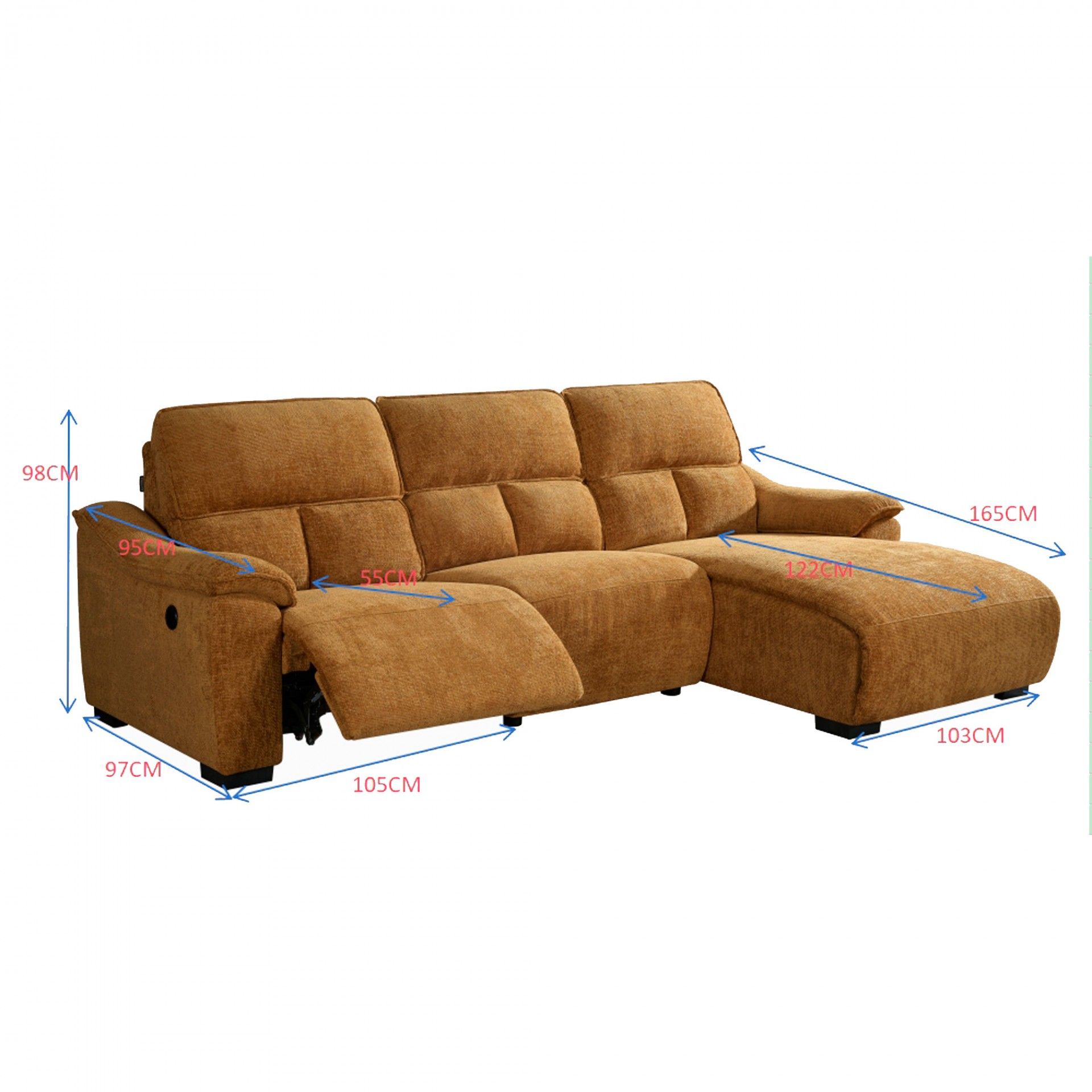 Chaise Longue Minnesota com Relax Esquerda