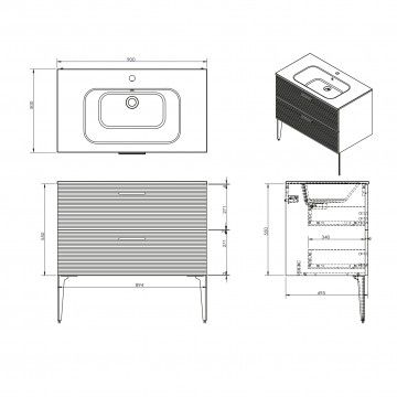 Mvel WC Vitria com Lavatrio (2 Gavetas)