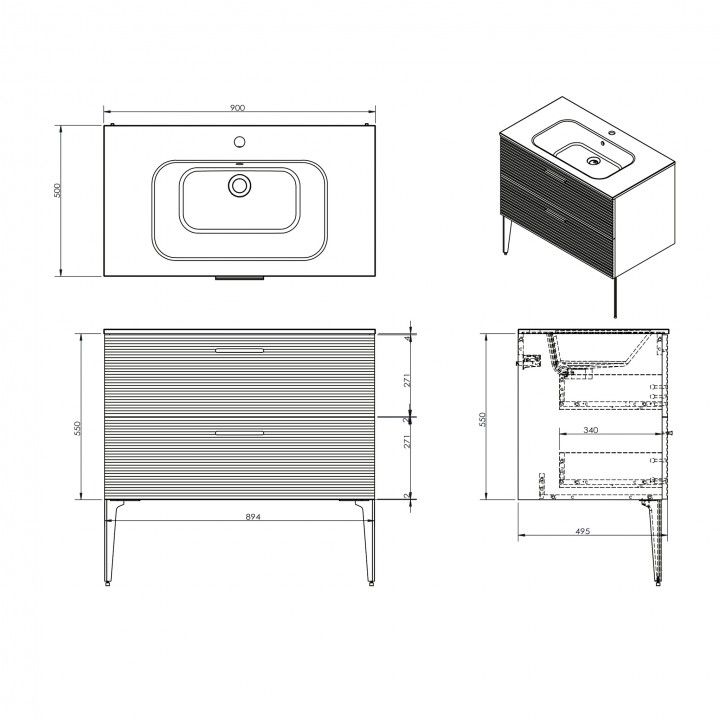 Mvel WC Vitria com Lavatrio (2 Gavetas)